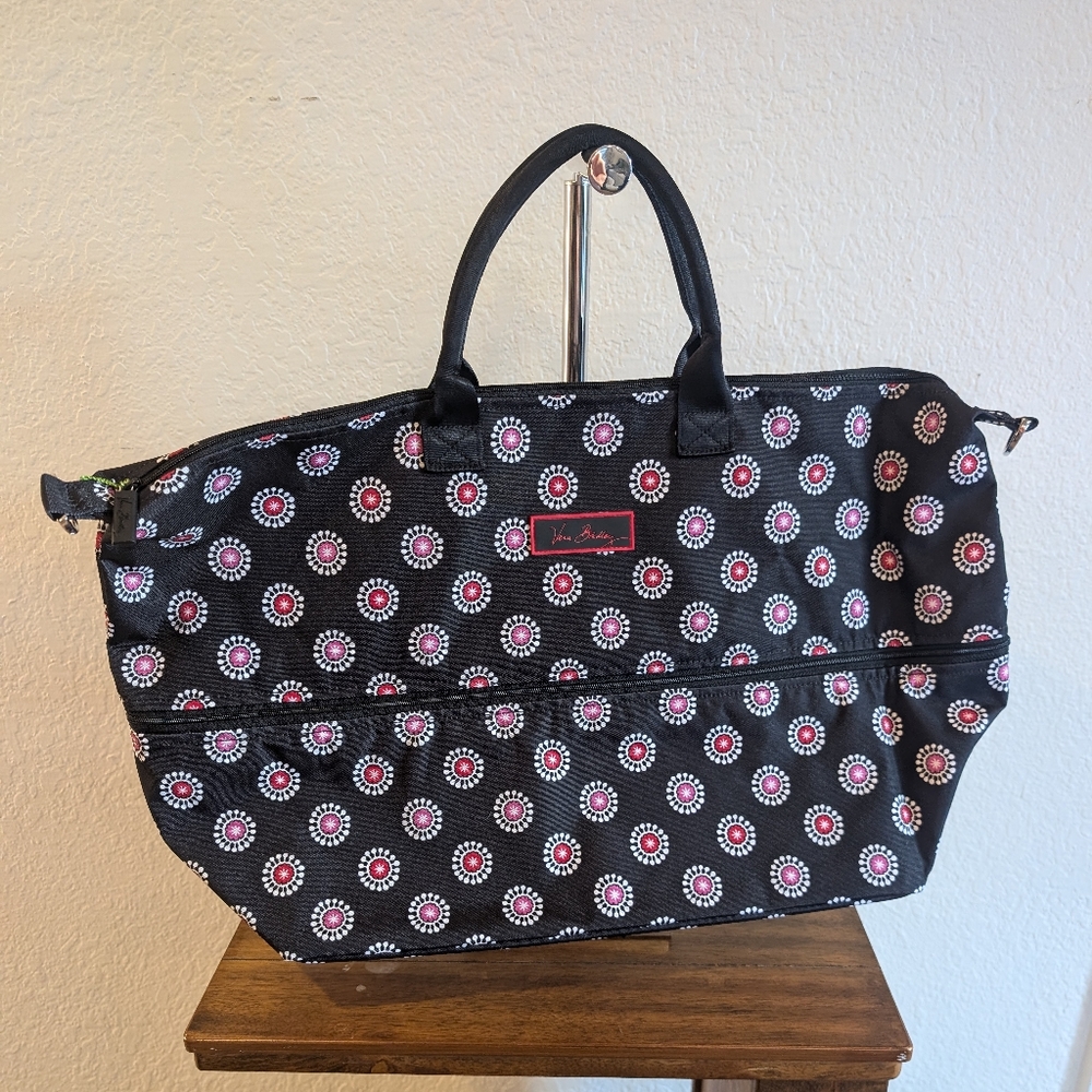 Vera Bradley Travel Duffle Bag Black Floral